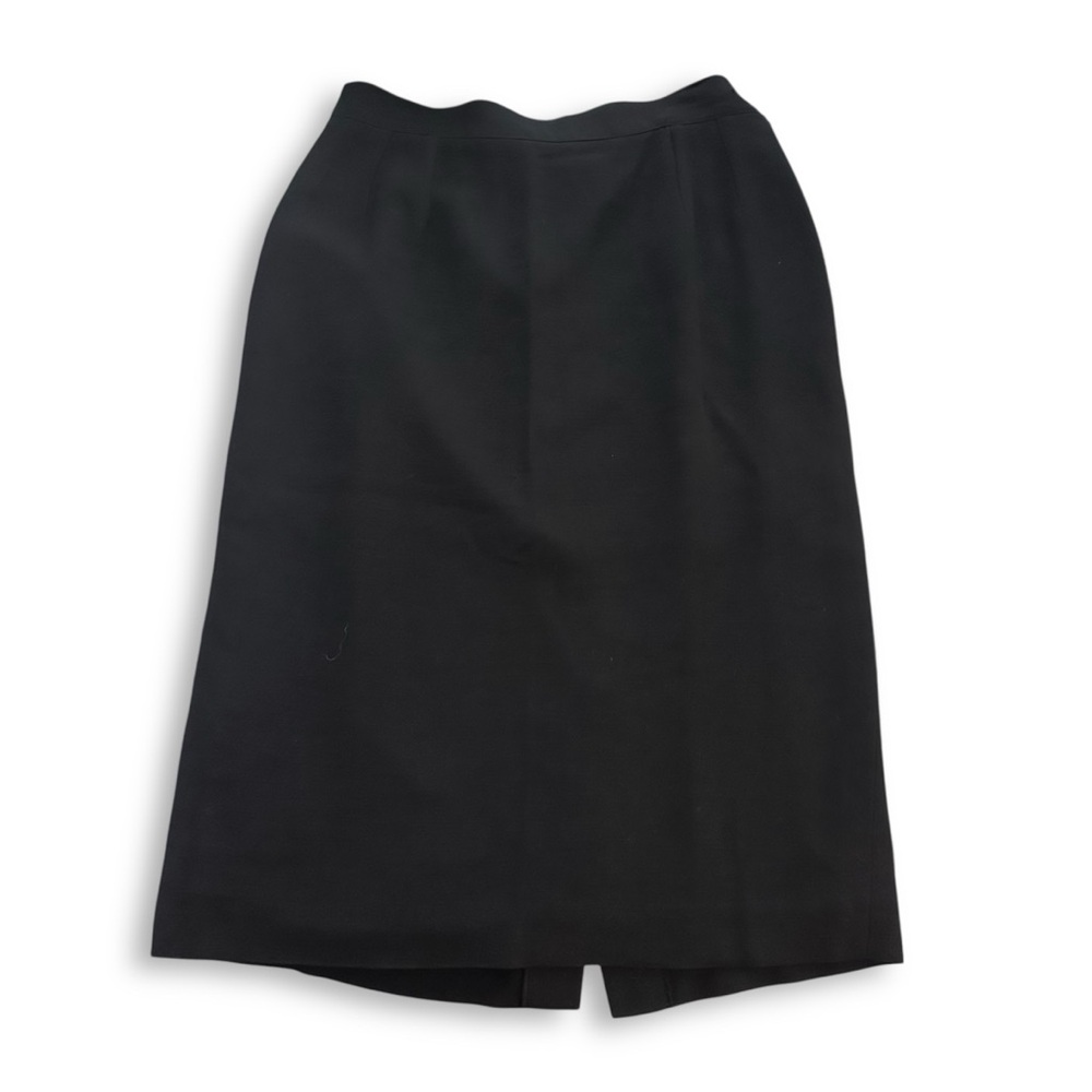Vintage 90s Yves Saint Laurent Encore YSL Black Wool Blend Skirt